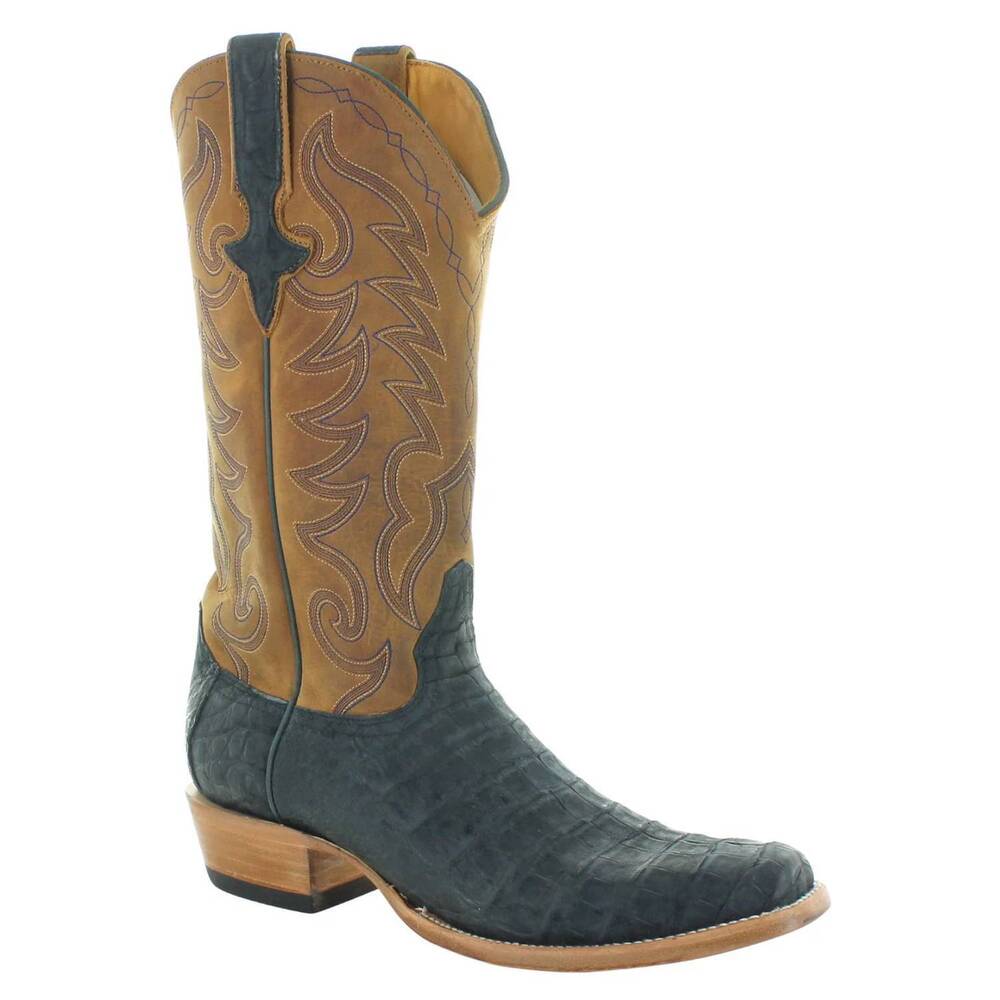 NEW OLD GRINGO men's amherst sueded caiman boot in blue